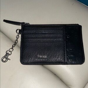 The Sak Embossed Black Leather Card Wallet